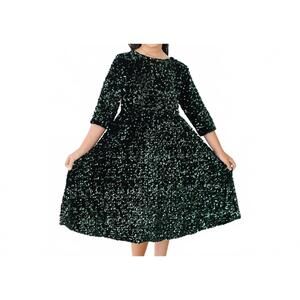 NEW MILA & ROSE velvet sequin dress in hunter green